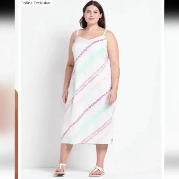 Lane Bryant Colorful Tie Dye Slip Dress Size 26 NWT - Picture 1 of 13